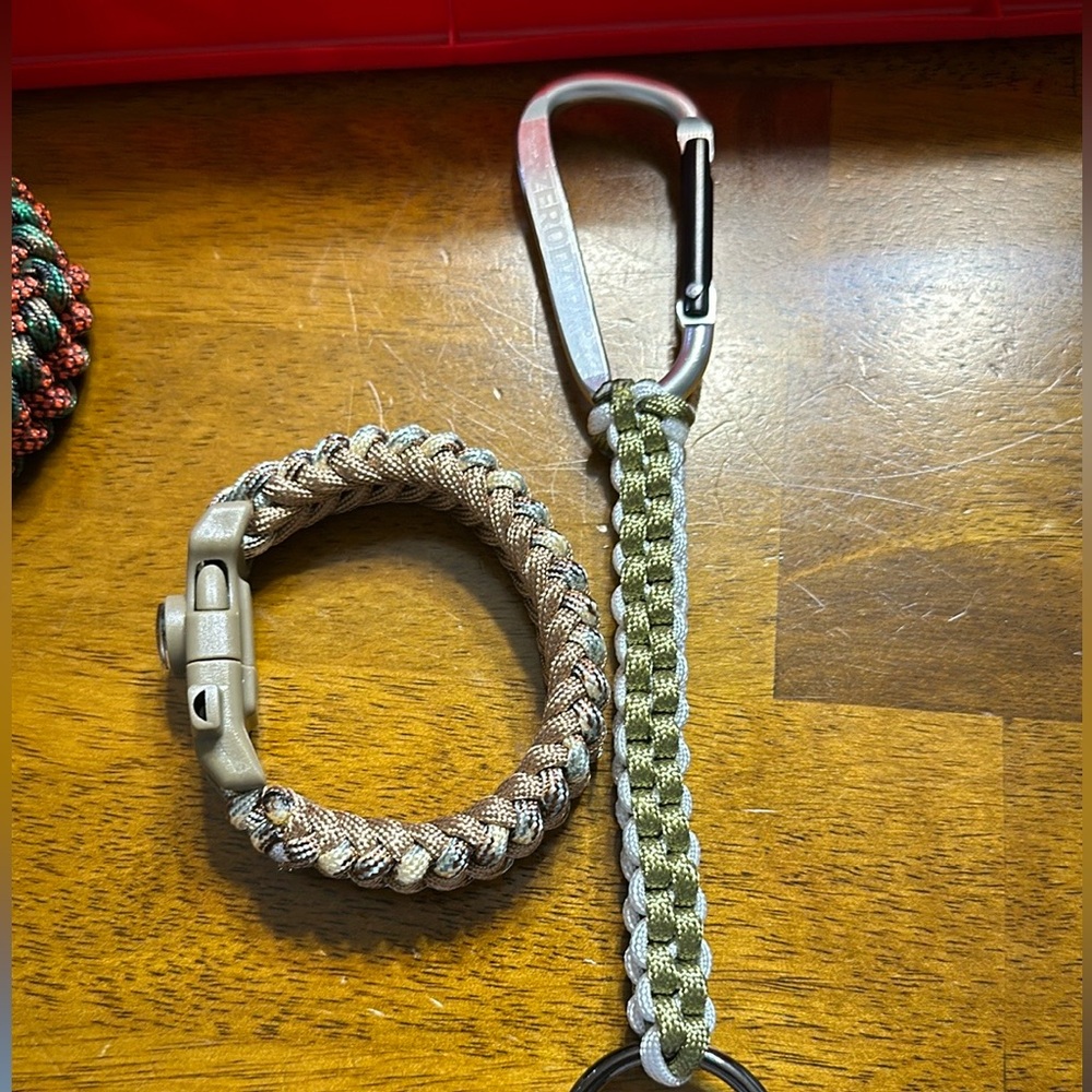BUNDLE Tan Compass Bracelet and Keychain